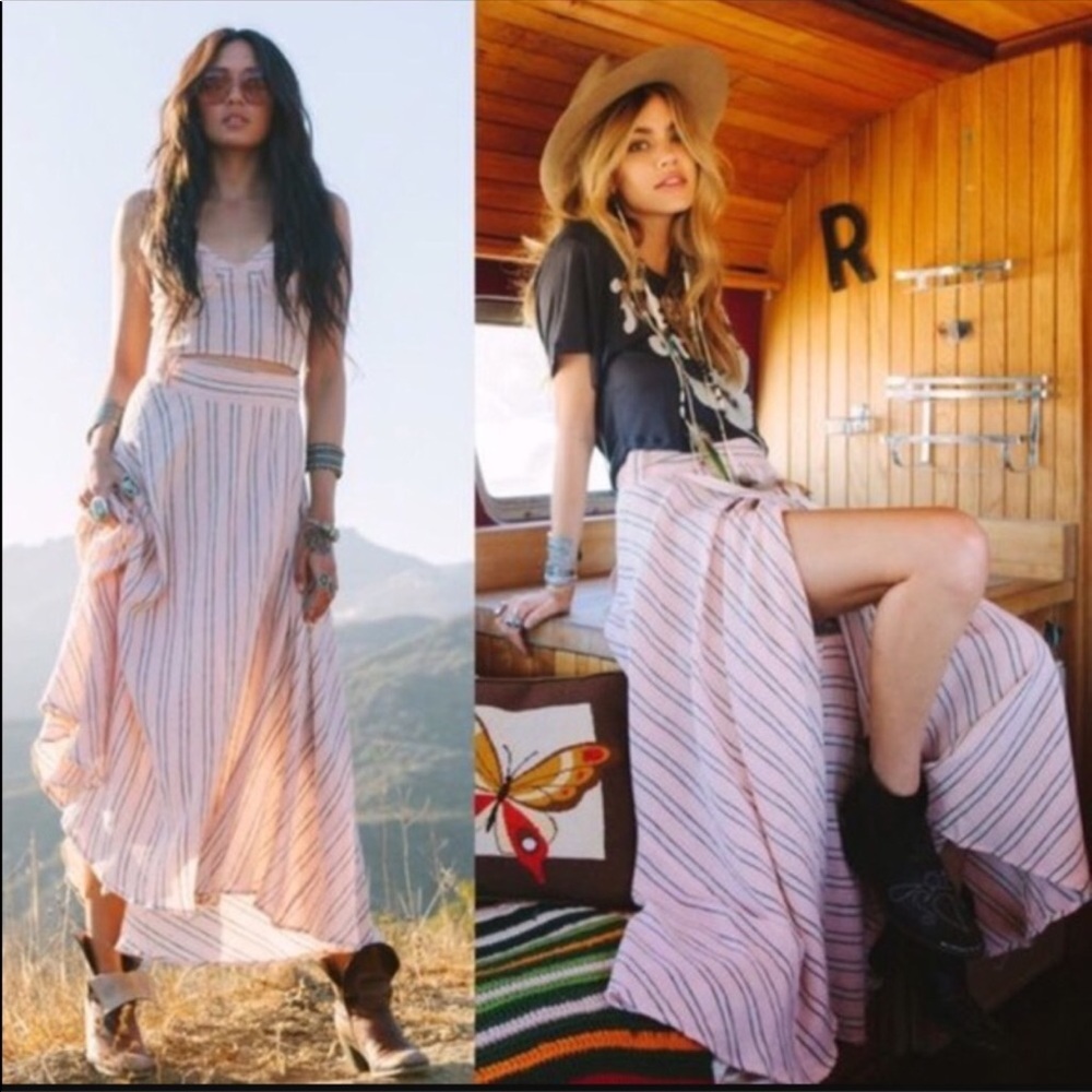 Spell Design Island Boho Wrap Skirt Coral